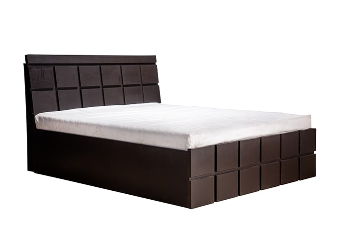 TR Noir Wenge Checkered King Bed (Storage)